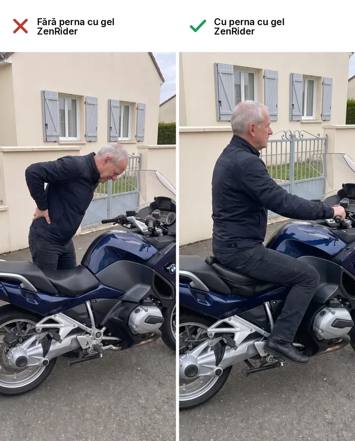 Fără și cu perna cu gel ZenRider